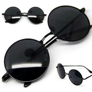 lunette de soleil homme ronde noir